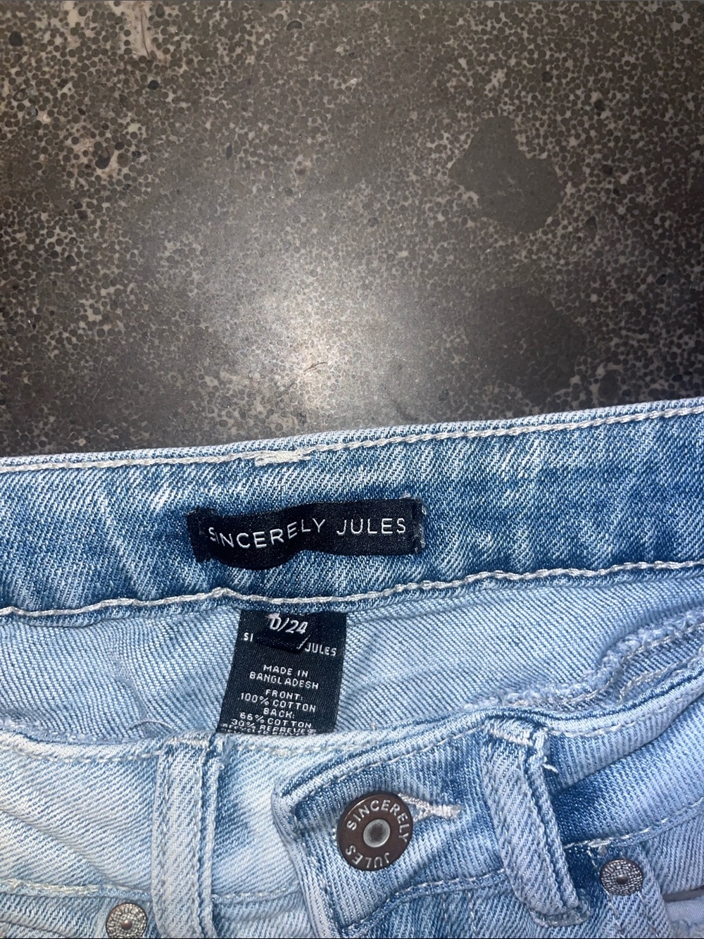 Sincerely Jules Light Blue Straight Leg Jeans - Picture 3 of 3